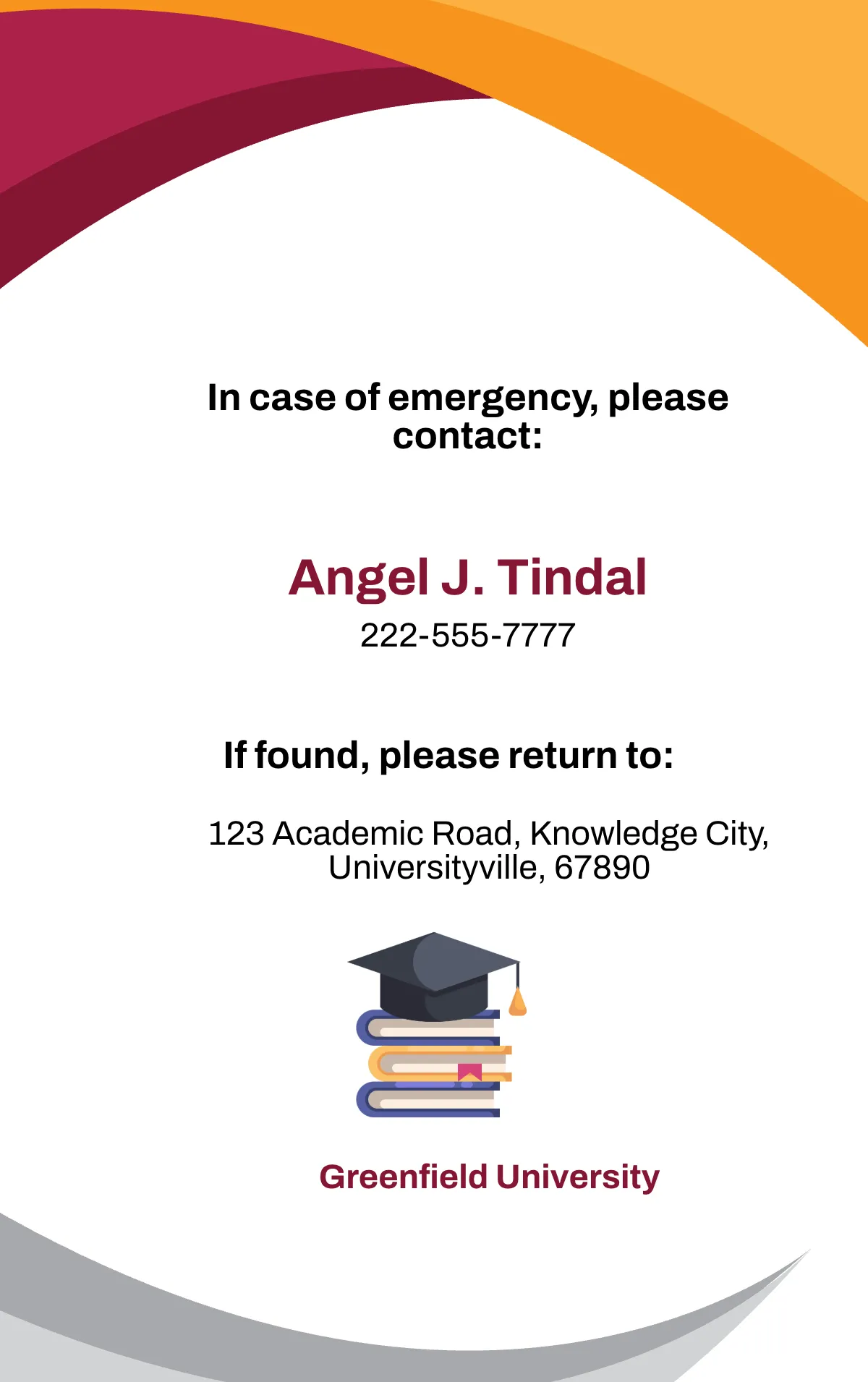 Free University Employee ID Card Template to Edit Online