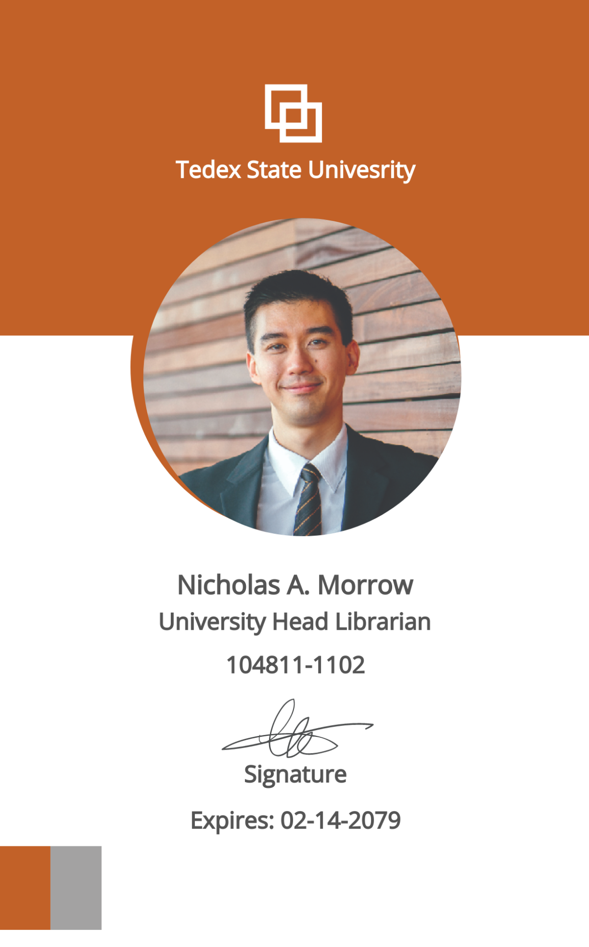 University Library ID Card Template