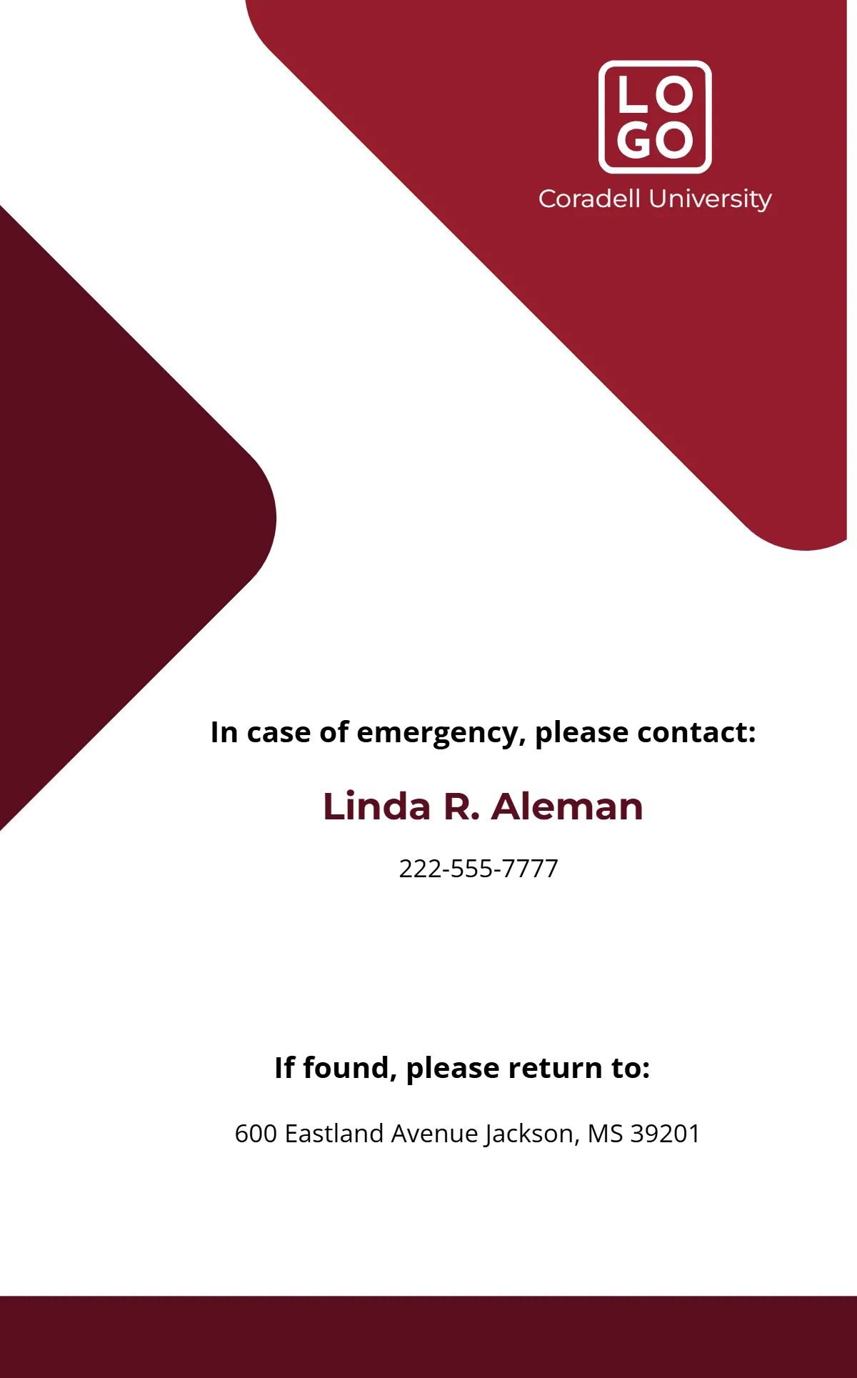 Free University Office ID Card Template to Edit Online