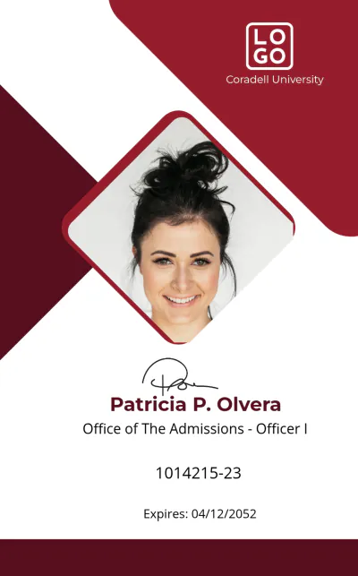 Free University Office ID Card Template to Edit Online