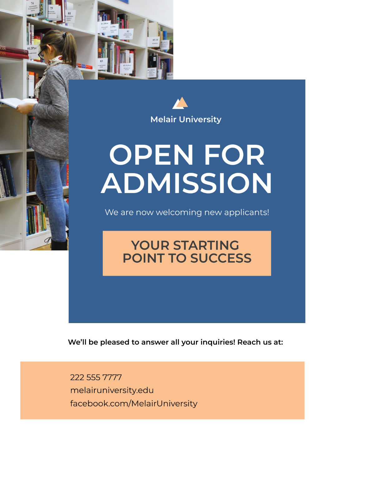 Free University Open Admission Flyer Template