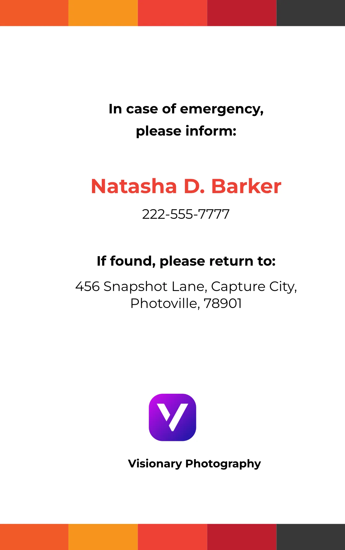 Free Professional Freelance Photographer ID Card Template to Edit Online