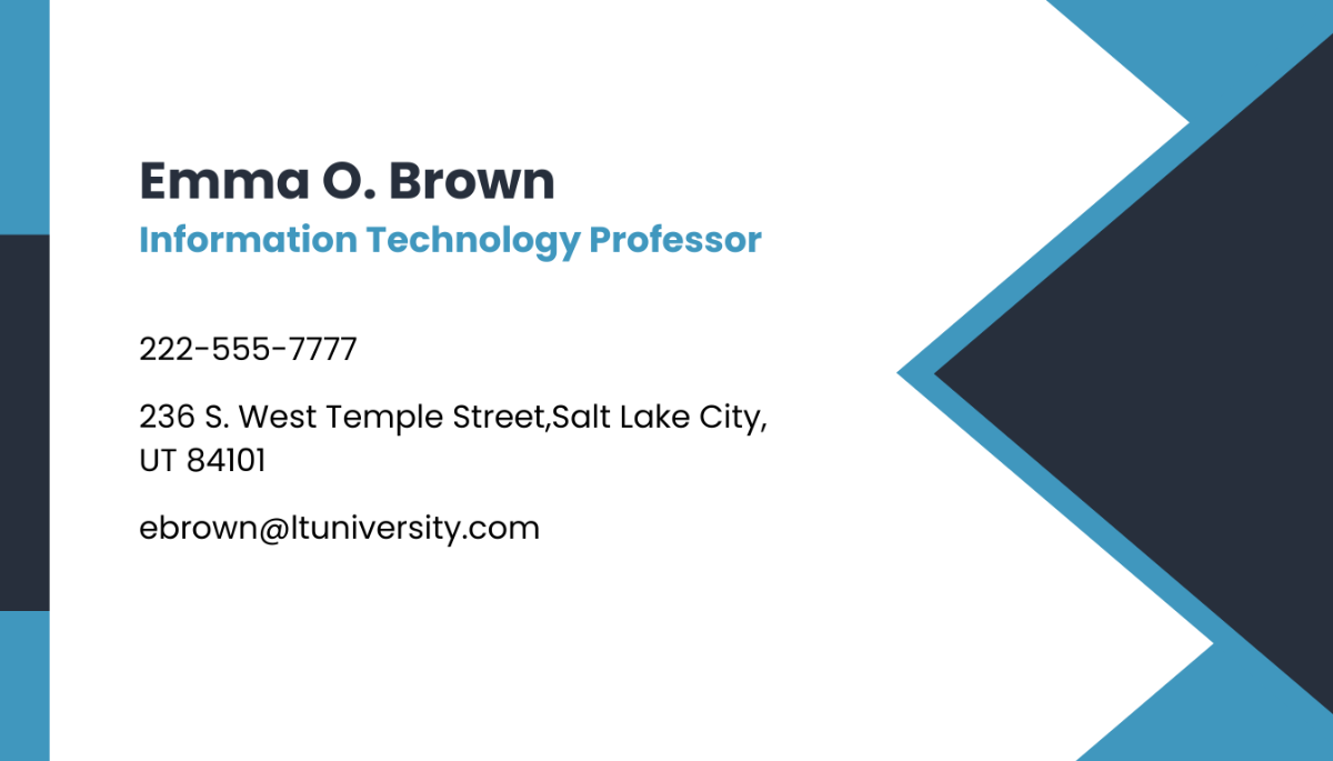 Free Tech University Business Card Template