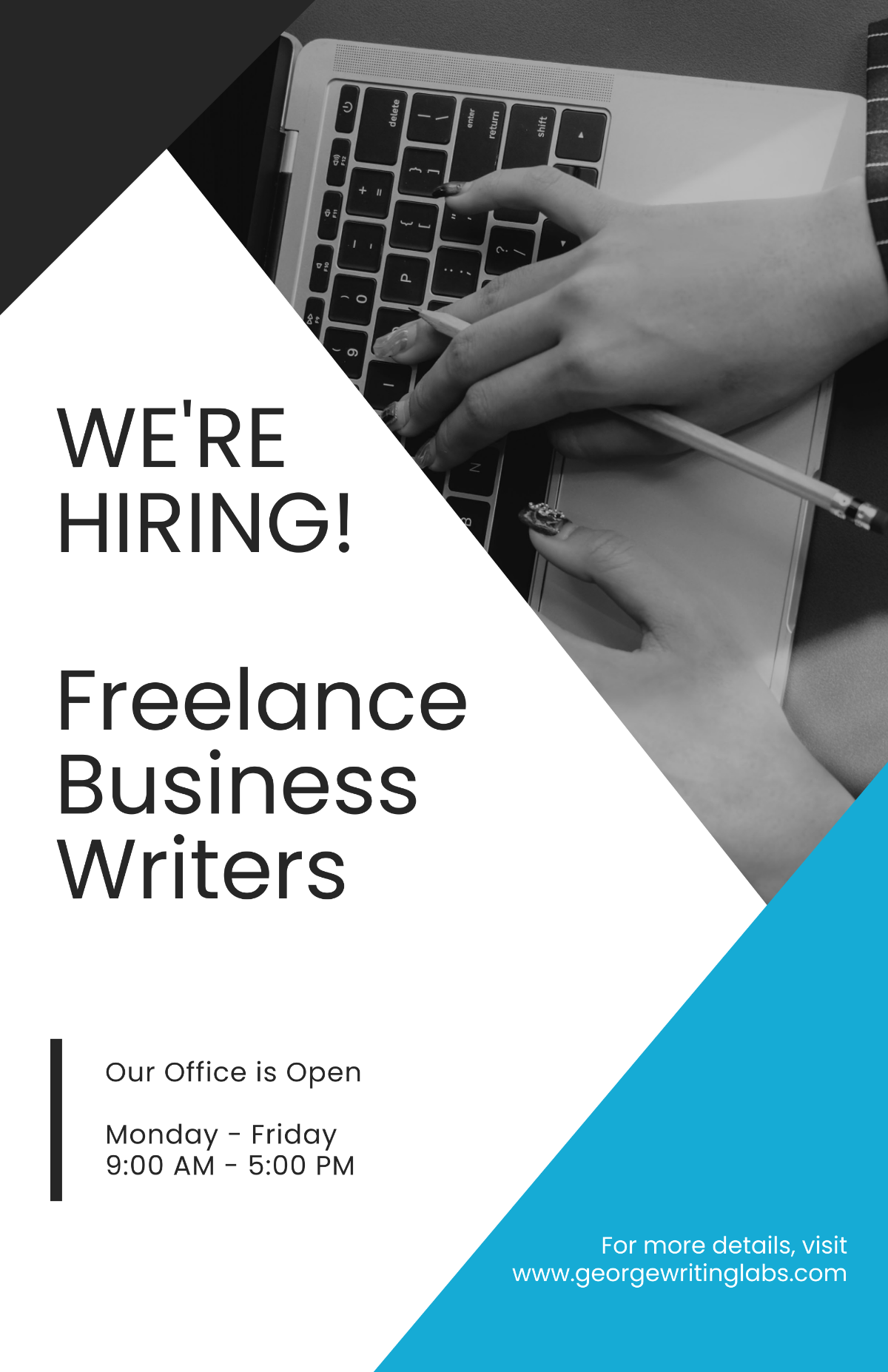 Professional Freelance Writer Poster Template