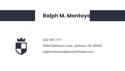 Free University Professor Business Card Template to Edit Online