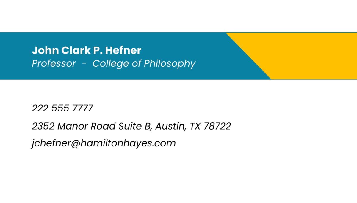 College Professor Business Card