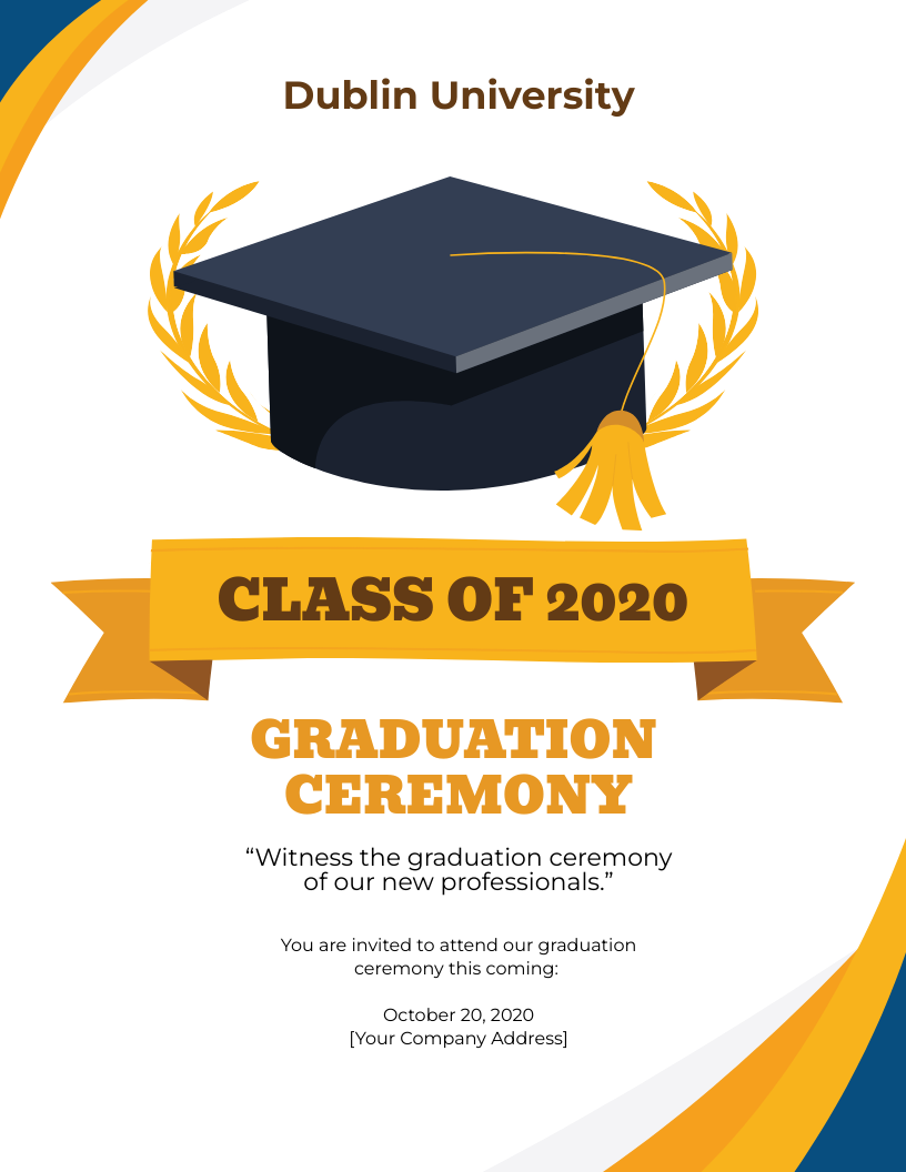 University Graduation Announcement Flyer Template