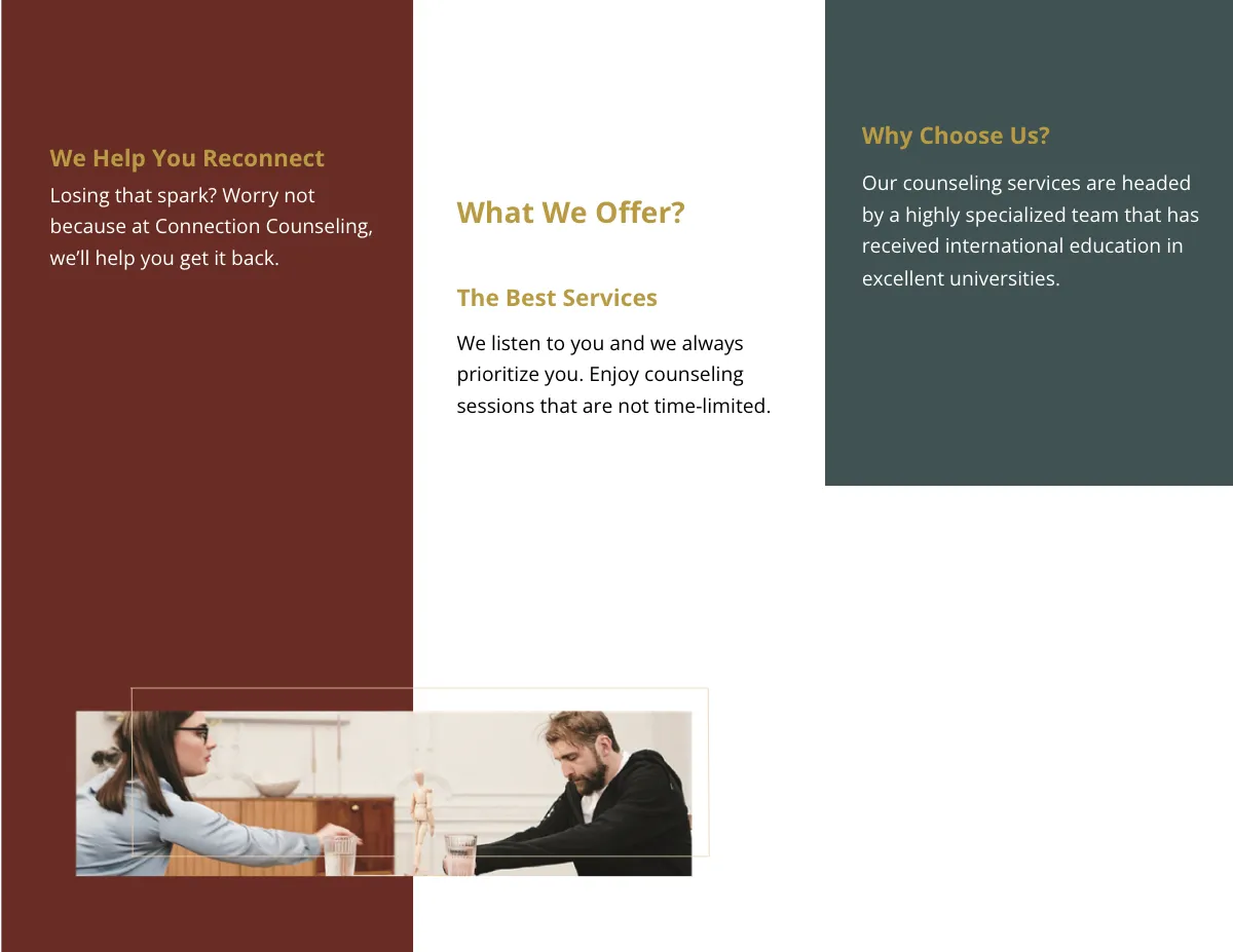 Free Tri-Fold Relationship Counseling Brochure Template to Edit Online
