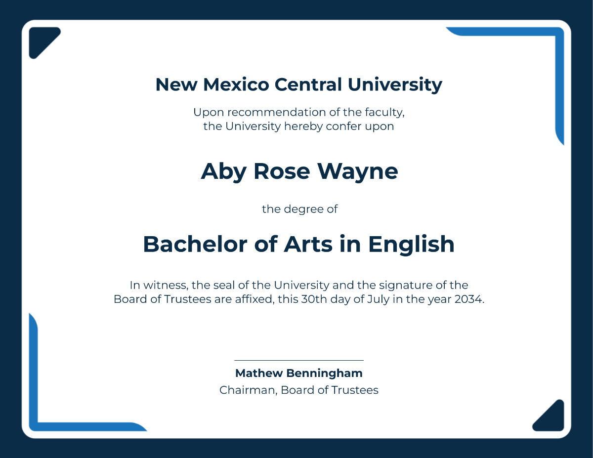 University Diploma Certificate