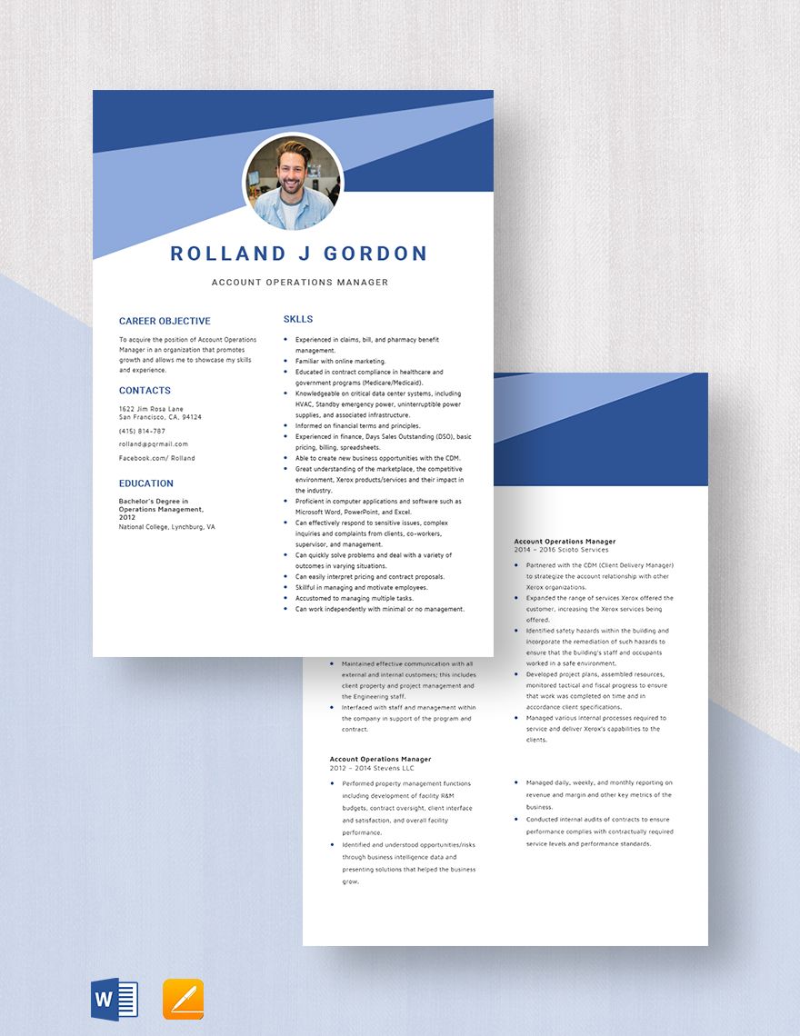 Account Operations Manager Resume