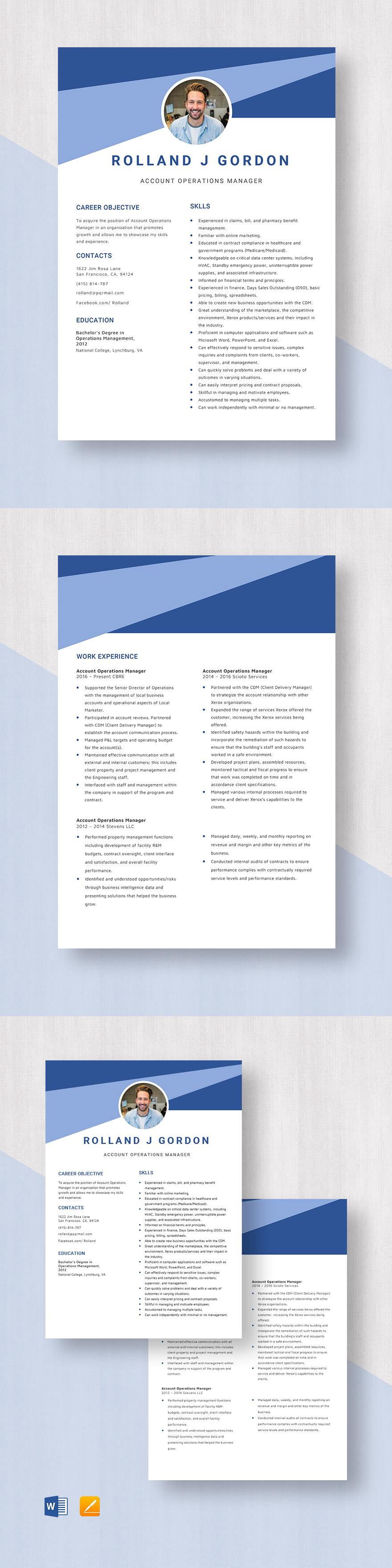 Account Operations Manager Resume Template
