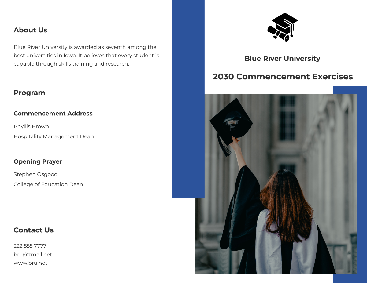 Bi-Fold University Graduation Brochure Template