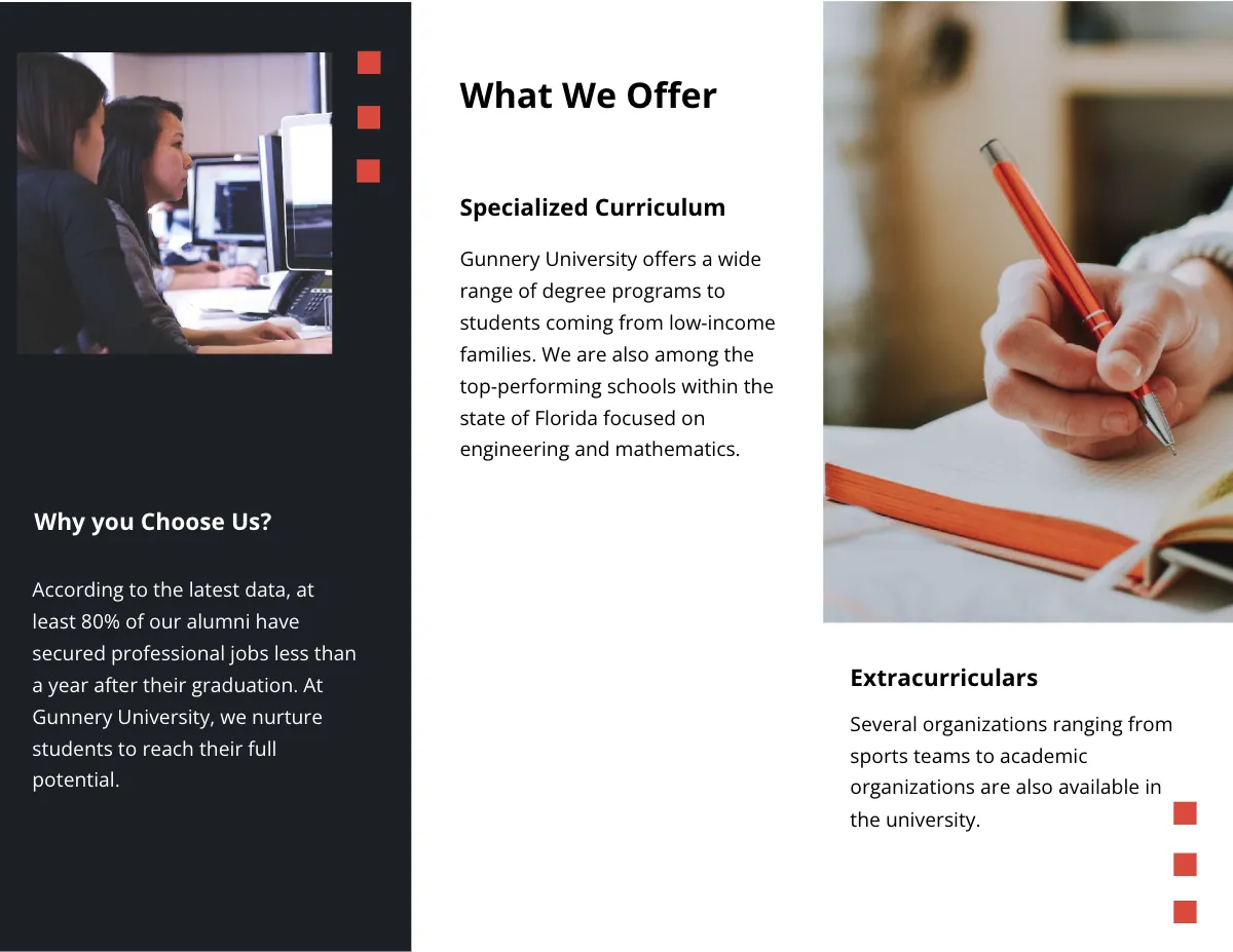 Free Tri-Fold University Admission Brochure Template to Edit Online
