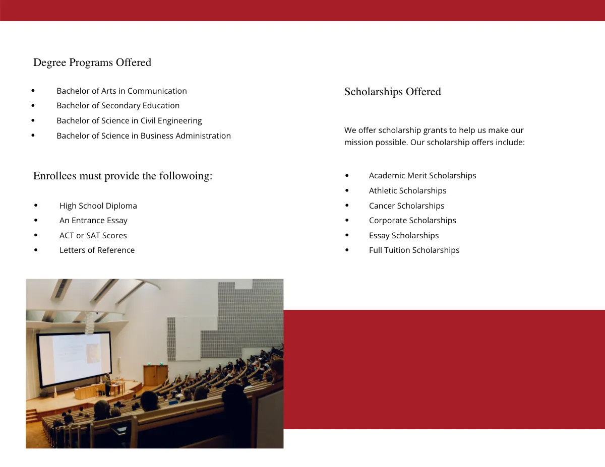 Free Bi-Fold College & University Brochure Template to Edit Online