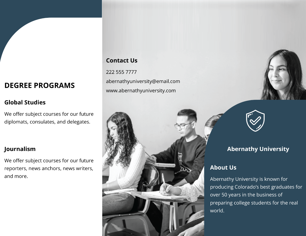 Tri-Fold University College Brochure Template - Edit Online & Download