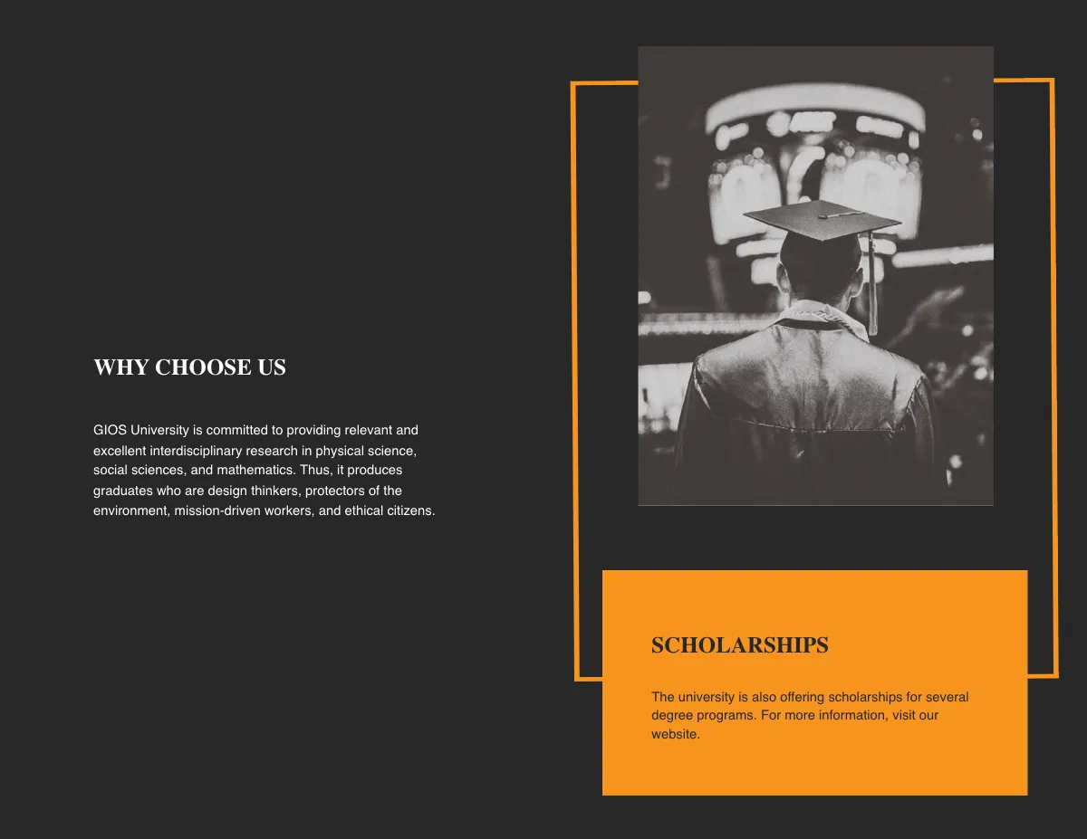 Free Bi-Fold University College Brochure Template to Edit Online