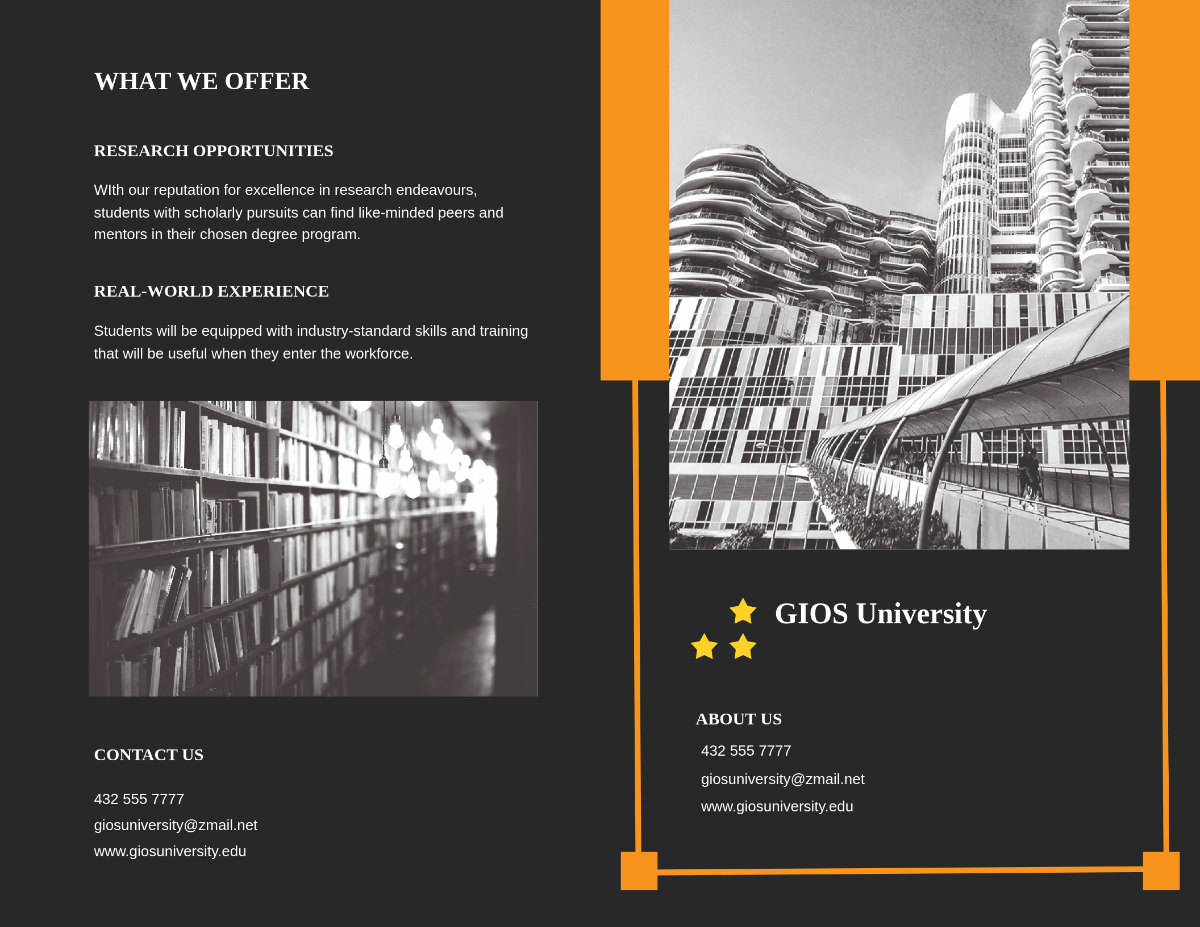 Bi-Fold University College Brochure Template - Edit Online & Download