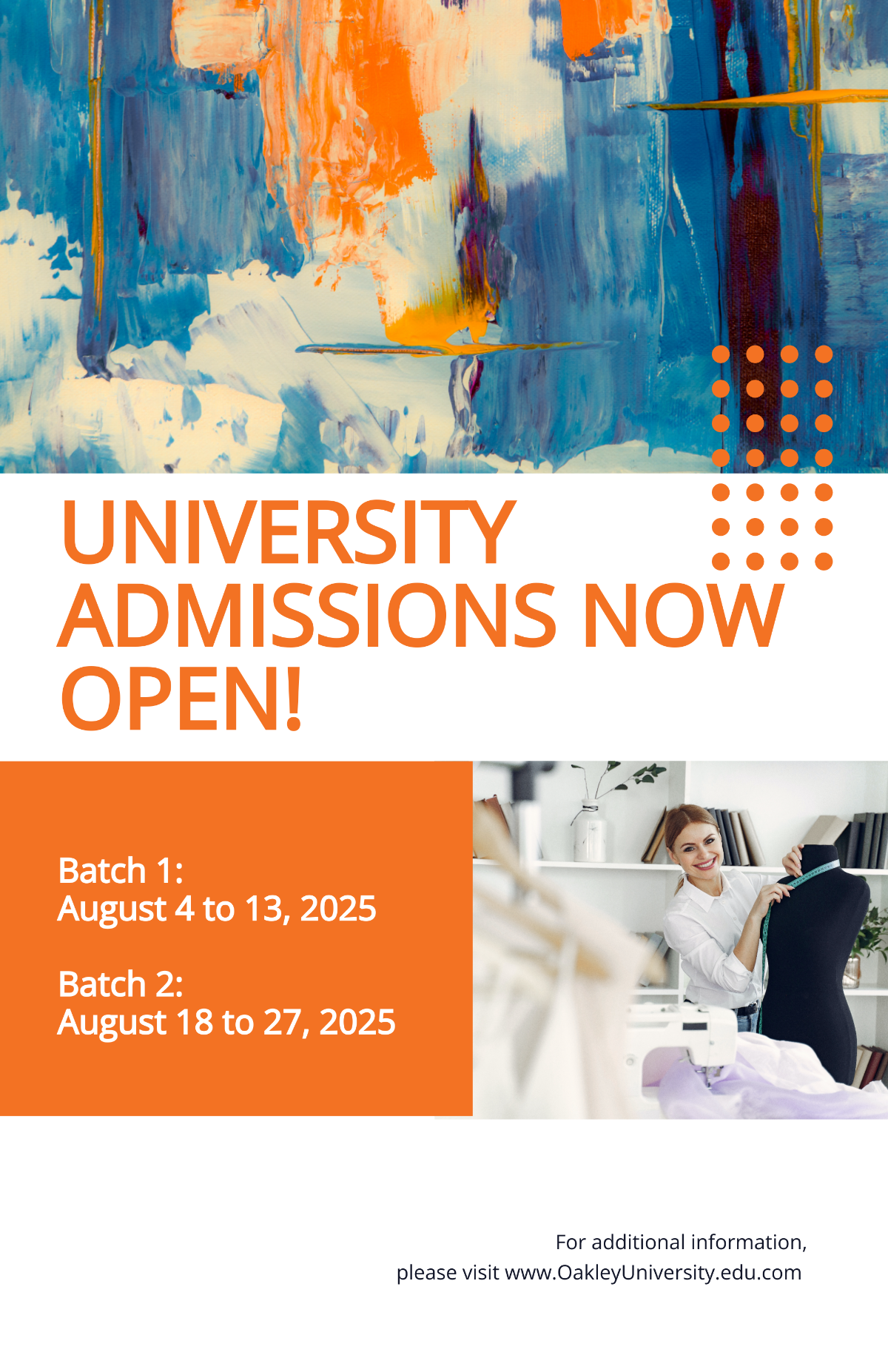 University College Admission Poster Template