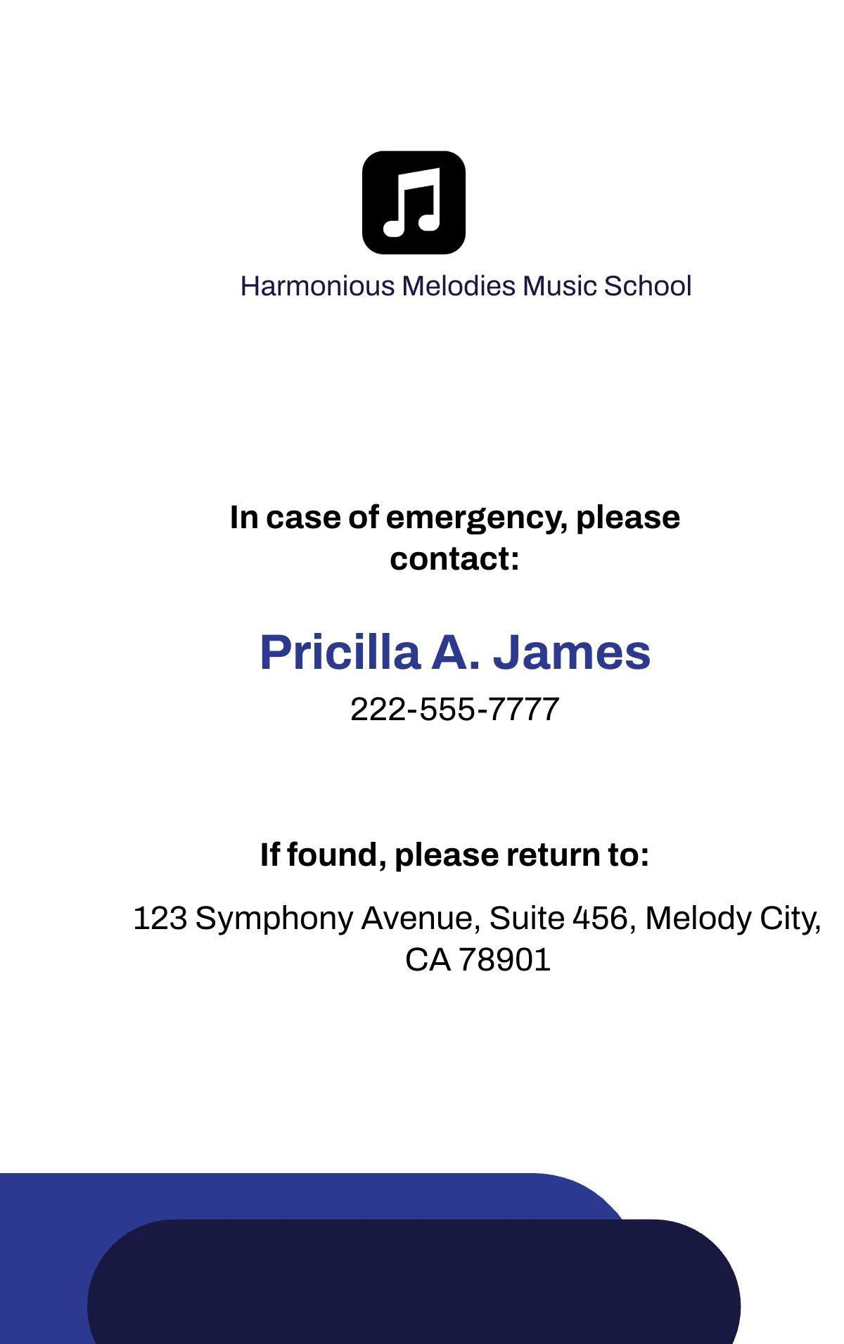 Free Music School ID Card Template to Edit Online