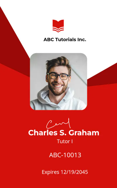 Free Tutor ID Card Template to Edit Online