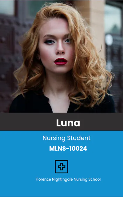 Free Nursing School ID Card Template to Edit Online