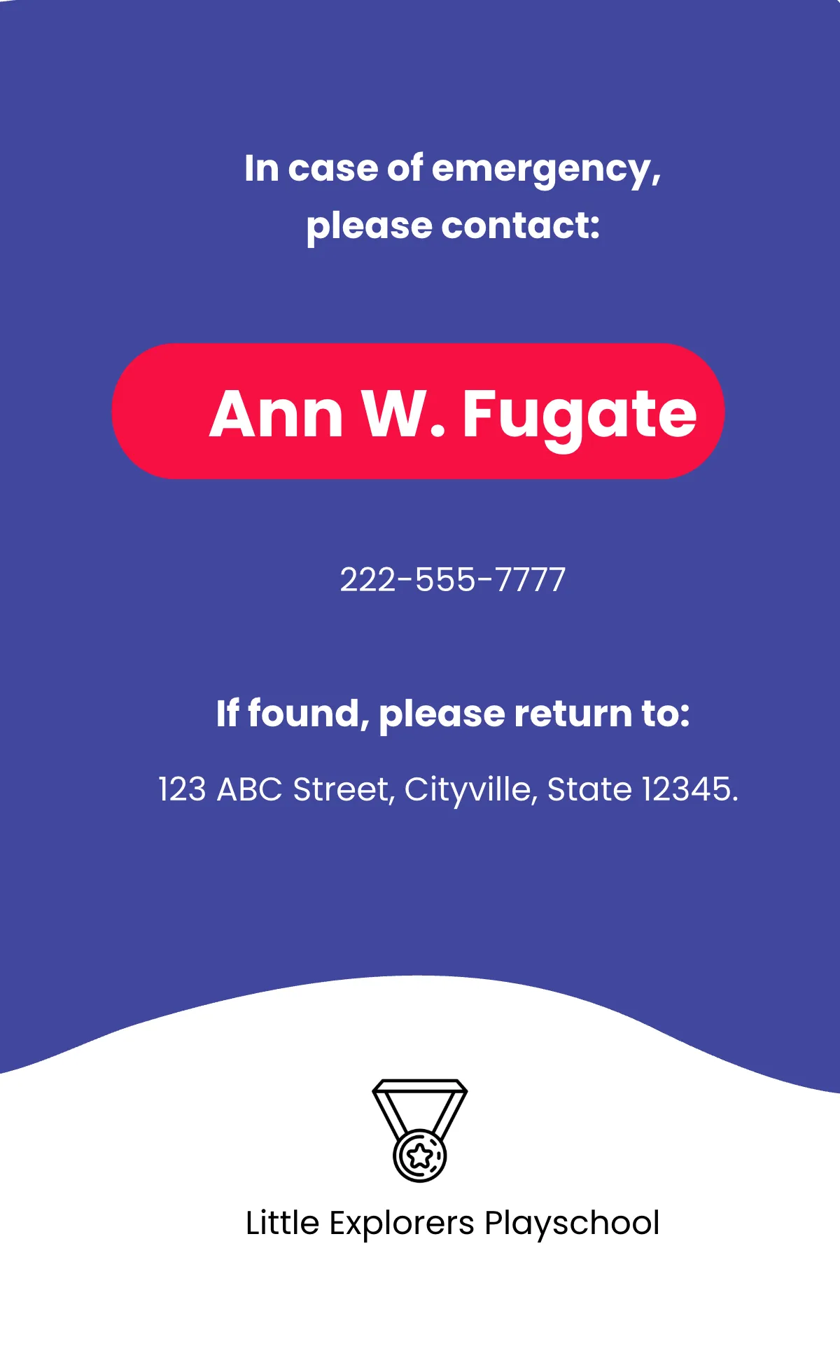 Free Play School ID Card Template to Edit Online