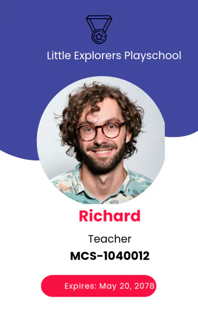 Free Play School ID Card Template to Edit Online