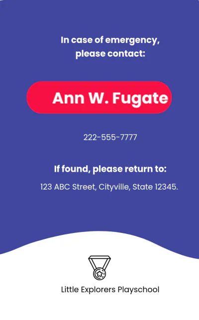Free Play School ID Card Template to Edit Online