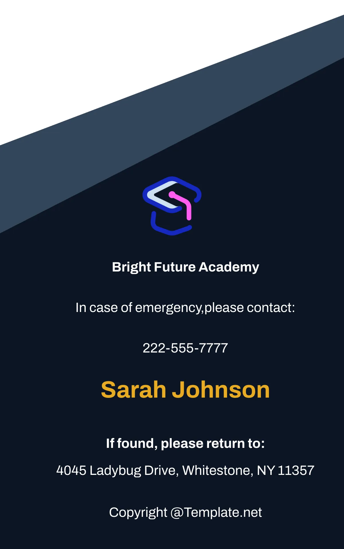 Free Sample School ID Card Template to Edit Online