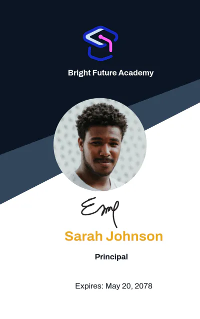 Free Sample School ID Card Template to Edit Online