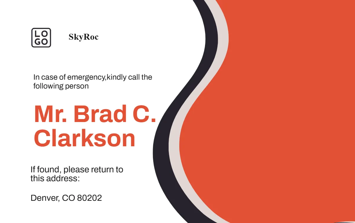 Free Horizontal ID Card Template to Edit Online