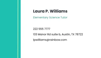 Free Tutor Business Card Template to Edit Online