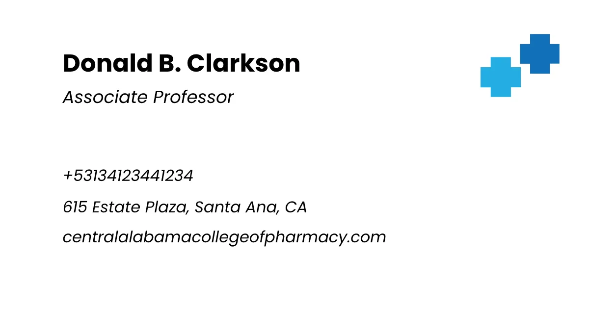 Free Pharmacy School Business Card Template to Edit Online
