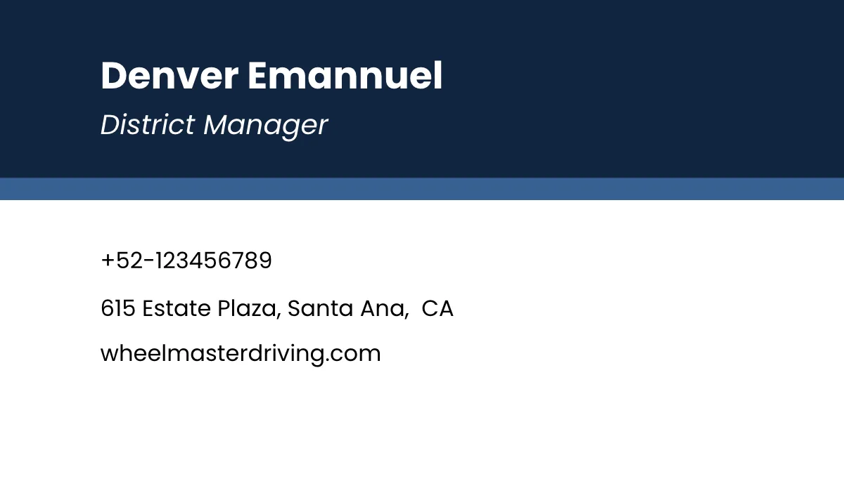 Free Driving School Business Card Template to Edit Online