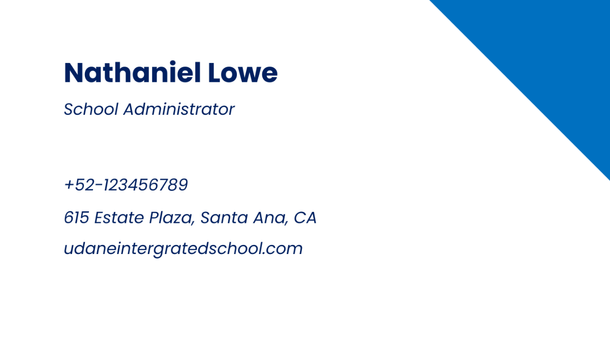 Free Private School Business Card Template