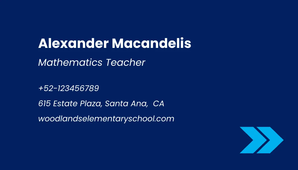 Free Creative School Business Card Template to Edit Online