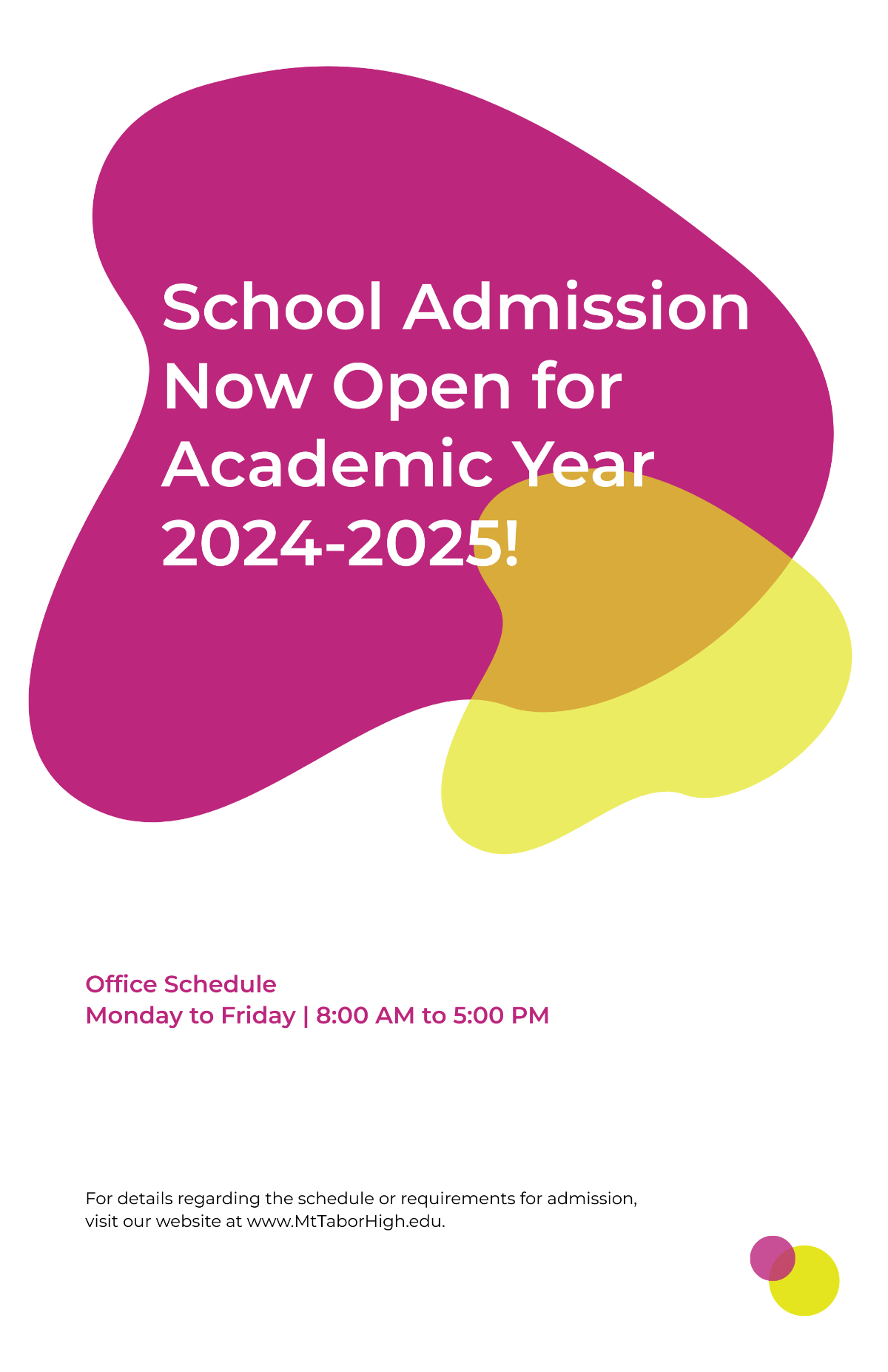 School Admission Poster Template
