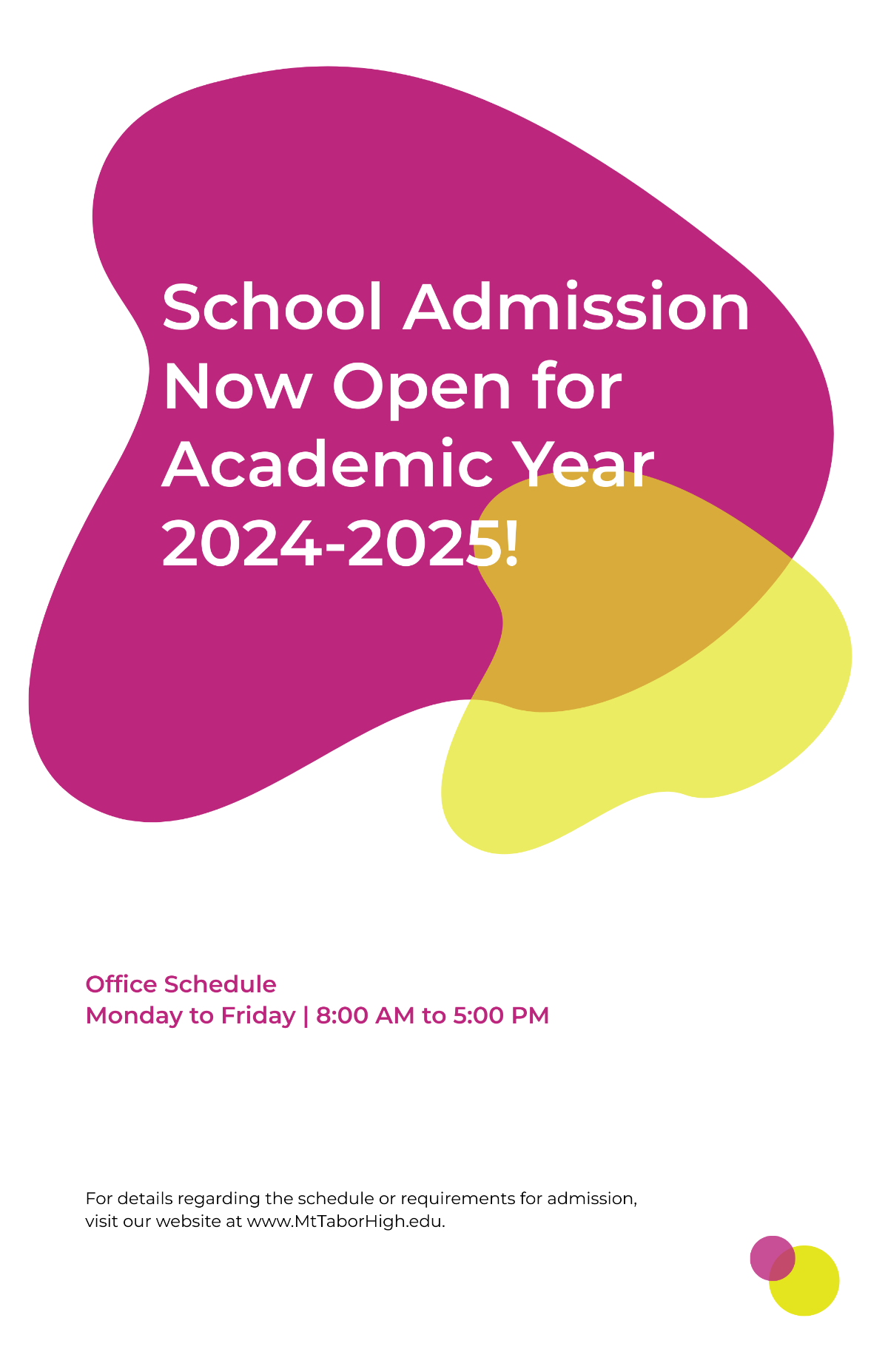 School Admission Poster Template - Edit Online & Download Example ...