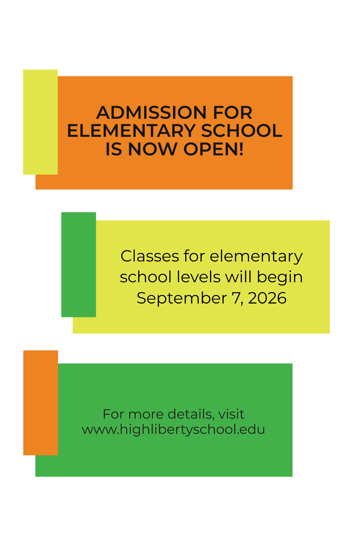 Elementary School Admission Poster Template