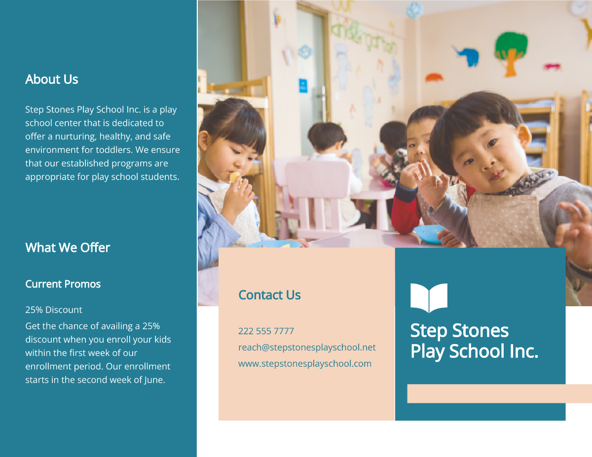 Tri-Fold Play School Brochure Template