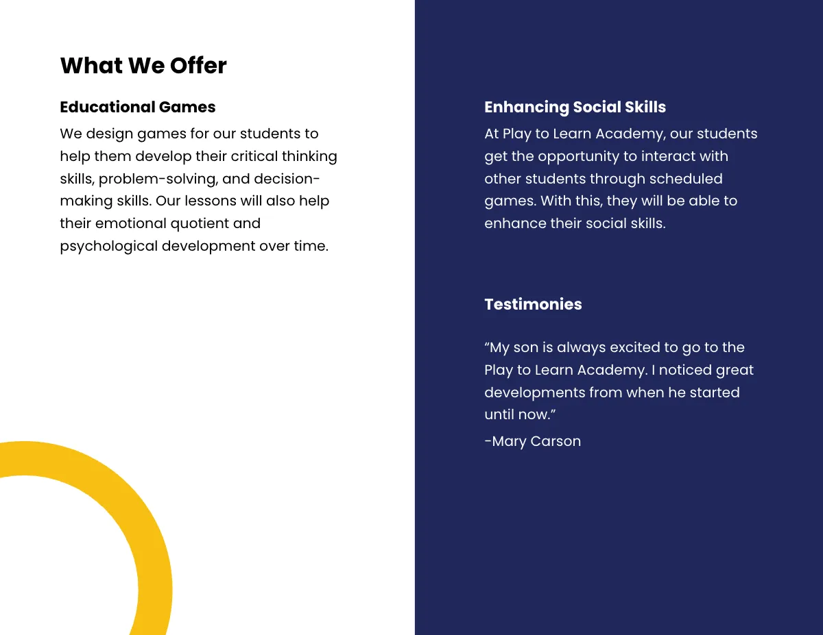 Free Bi-Fold Play School Brochure Template to Edit Online