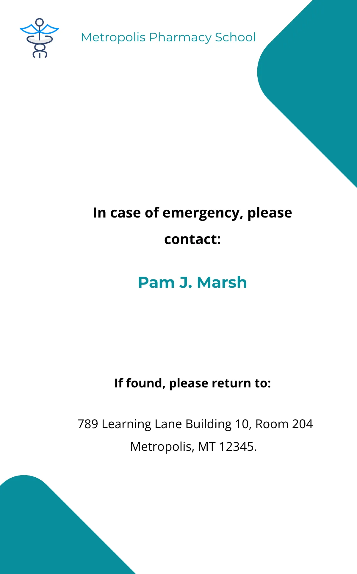 Free Pharmacy School ID Card Template to Edit Online