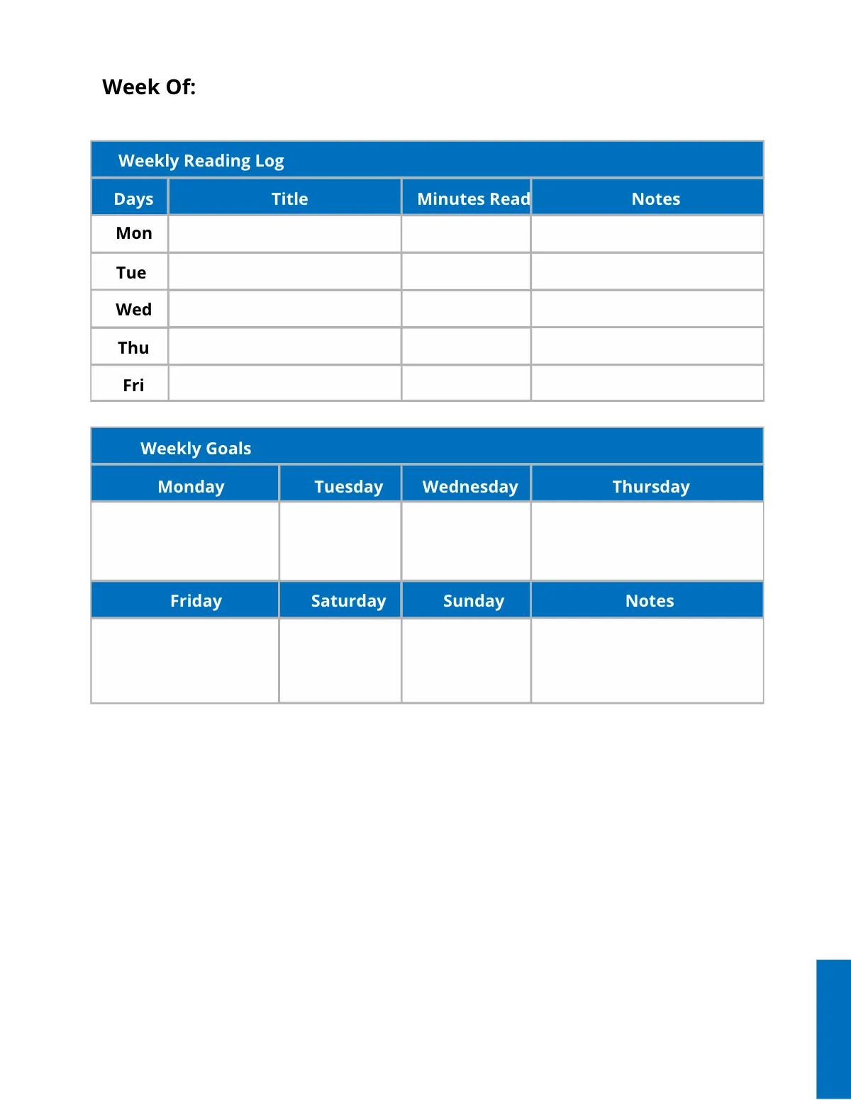 Free School Weekly Planner Template to Edit Online
