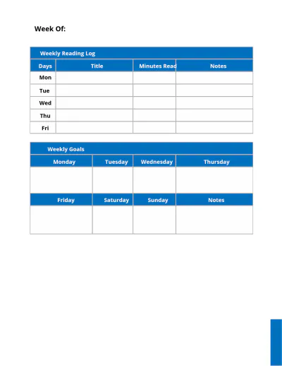 Free School Weekly Planner Template to Edit Online