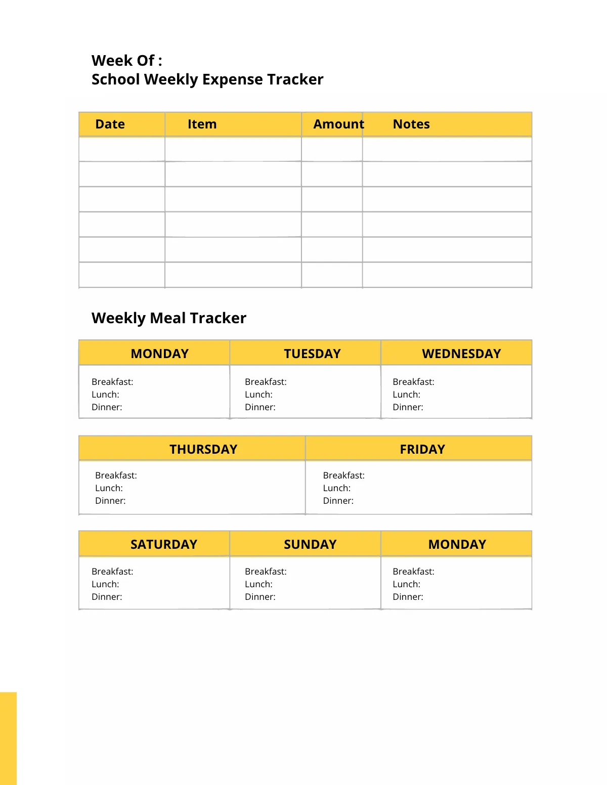Free Back to School Planner Template to Edit Online