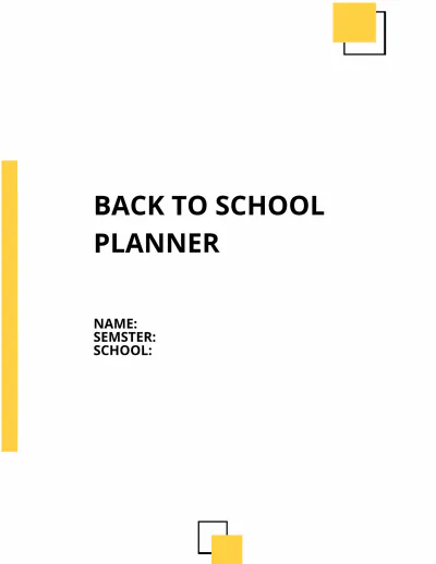 Free Back to School Planner Template to Edit Online