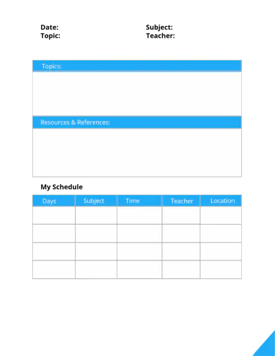 Free Middle School Planner Template to Edit Online
