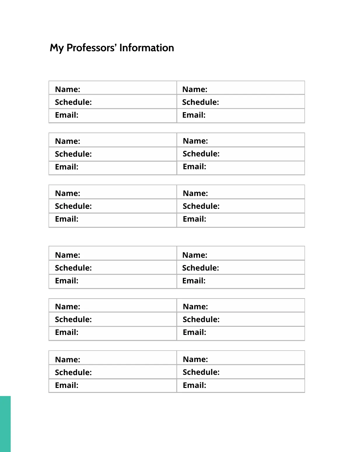 Free Nursing School Planner Template to Edit Online