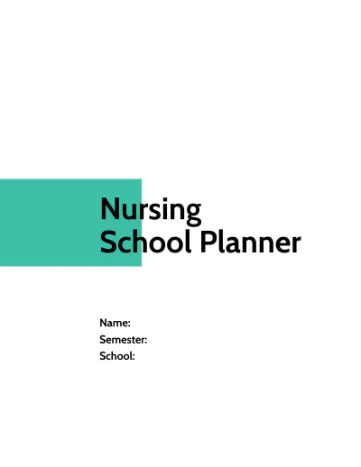 Free Nursing School Planner Template to Edit Online