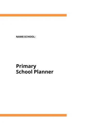 Free Primary School Planner Template to Edit Online